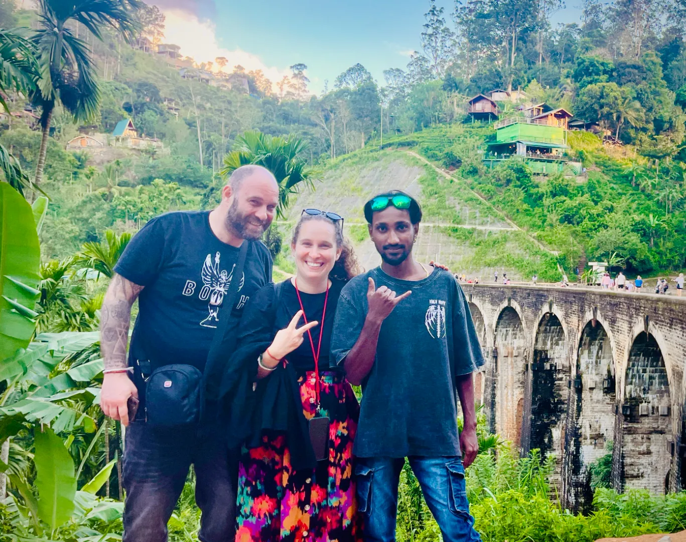 Hasitha and guests at Nine Arch Bridge